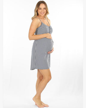 Maternity & Nursing Nightie Set - Navy-YUM MUM TUM