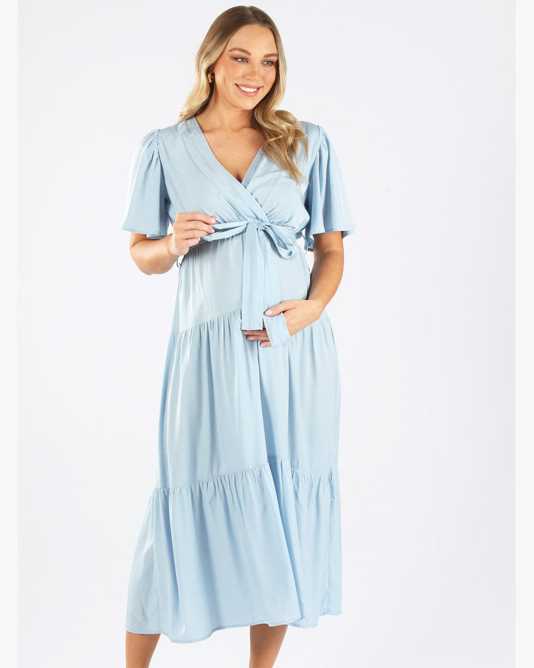 Cara Maternity Dress - Light Blue