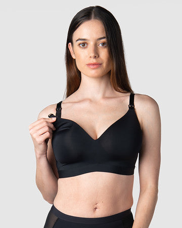 Infinite Black T-Shirt Nursing Bra - Wirefree