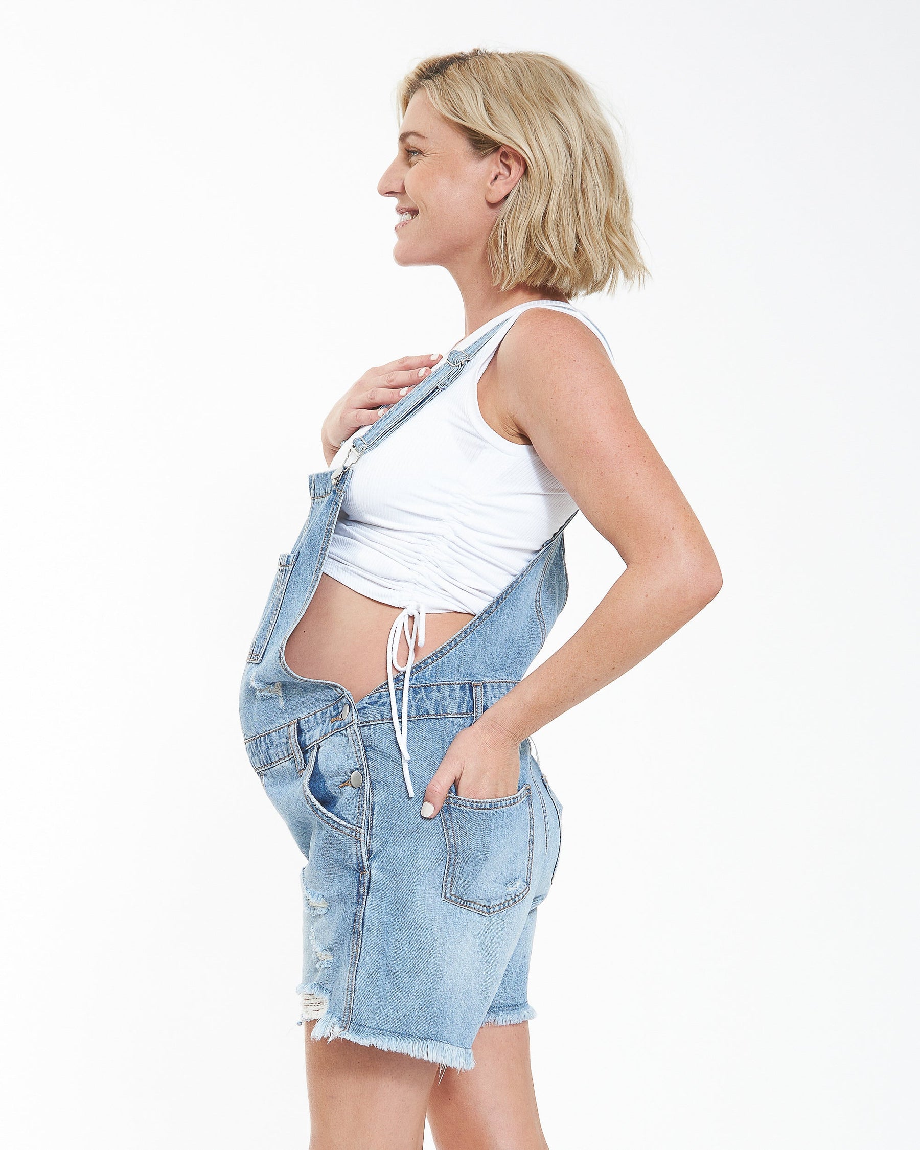 Savi Parker Women's Maternity Overalls – Comfy Denim Bib Straight Leg  Overalls Women Jumpsuits, Pregnant Women Casual Outfits (M, Aston) -  Walmart.com