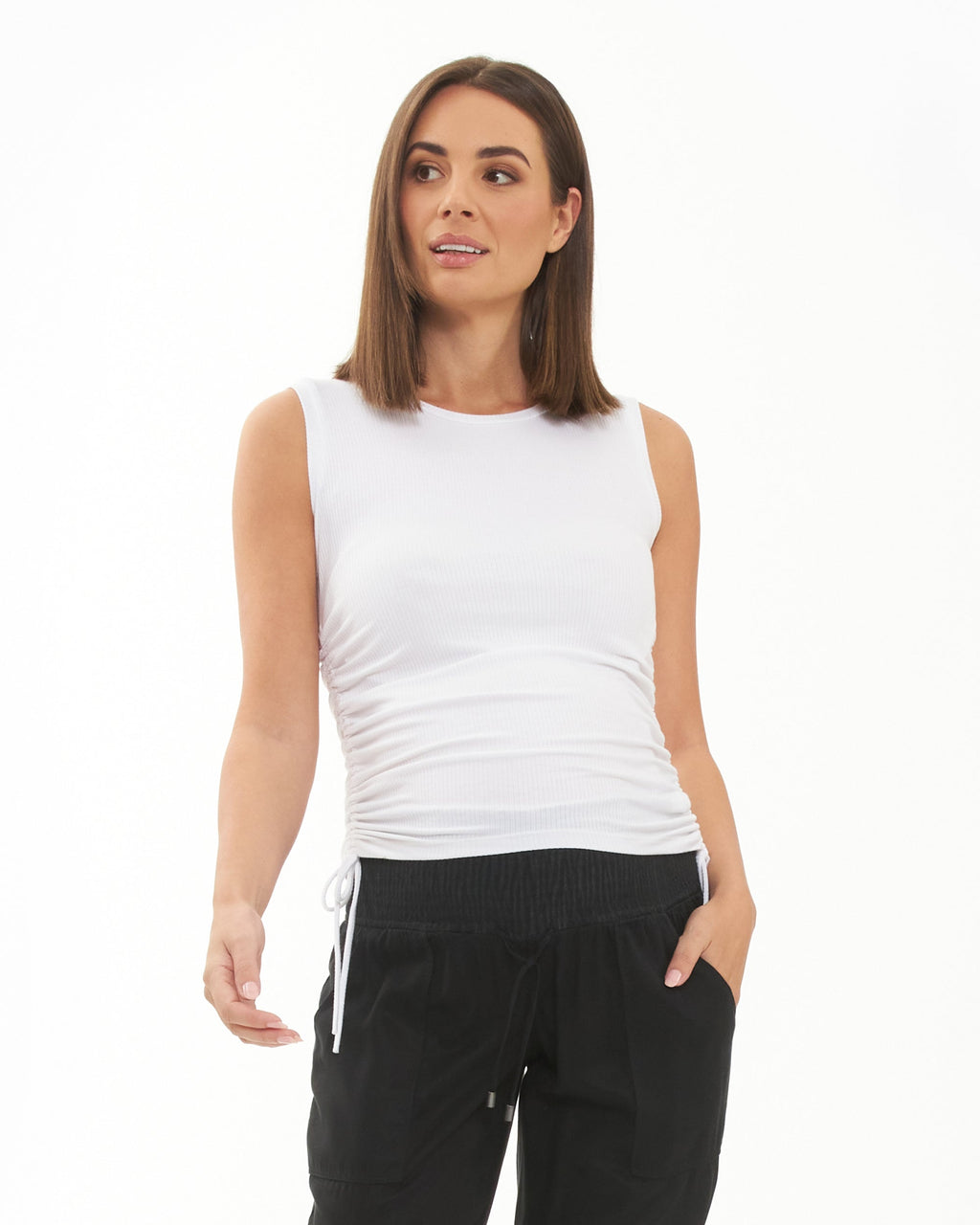 Ripe Maternity Jodie Ruched Rib Tank