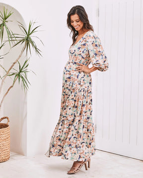 Maree Maternity Wrap Dress - Floral Print