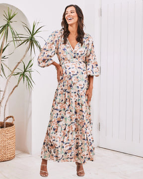 Maree Maternity Wrap Dress - Floral Print