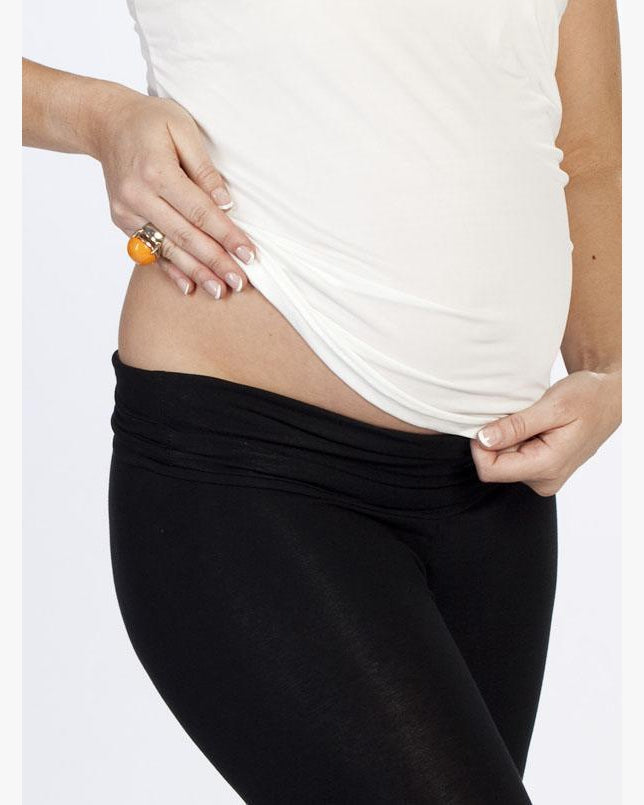 Maternity Basic Cotton Legging - Black-YUM MUM TUM
