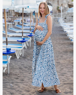 Maternity Maxi Lilliana Dress - Blue Print