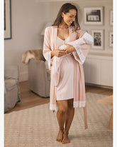 Maternity & Nursing Nightie Set - Pink