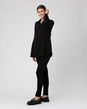 Tina Peplum Shirt - Black