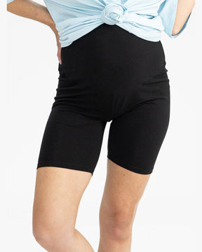 Basic Maternity Bike Shorts - Black-YUM MUM TUM