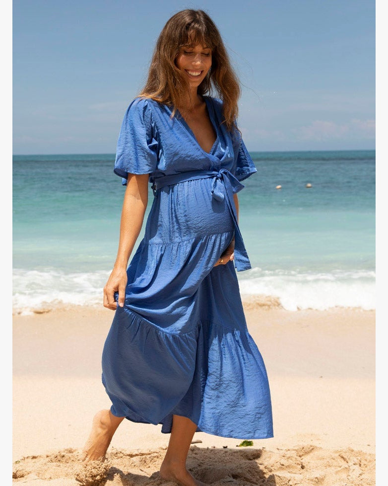 Cara Maternity Dress - Cobalt Blue-YUM MUM TUM