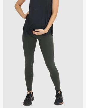 Maternity Sports Legging - Khaki Green