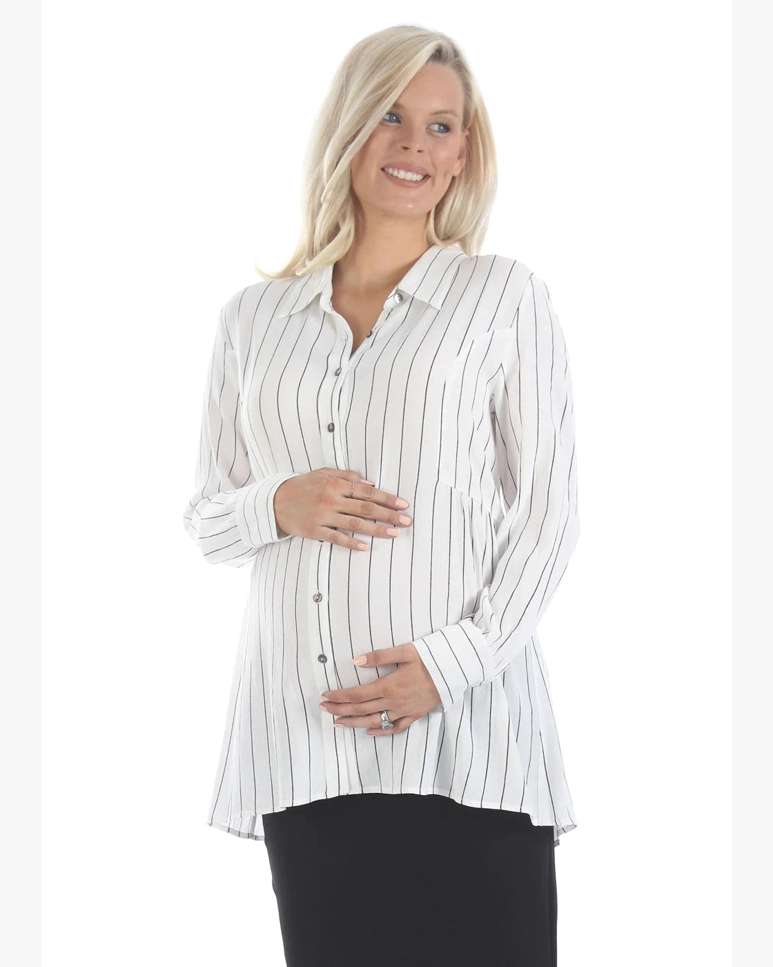 Maternity Striped Work Shirt