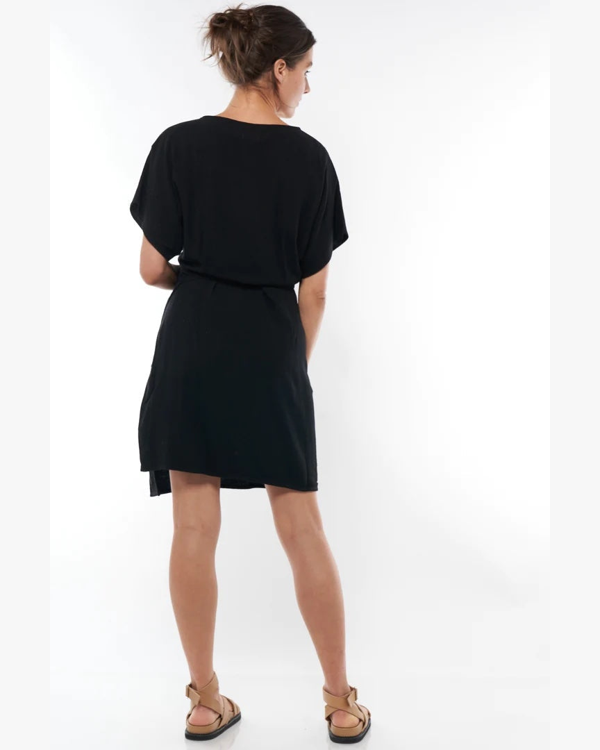 Wrap Around You Mini Dress - Black